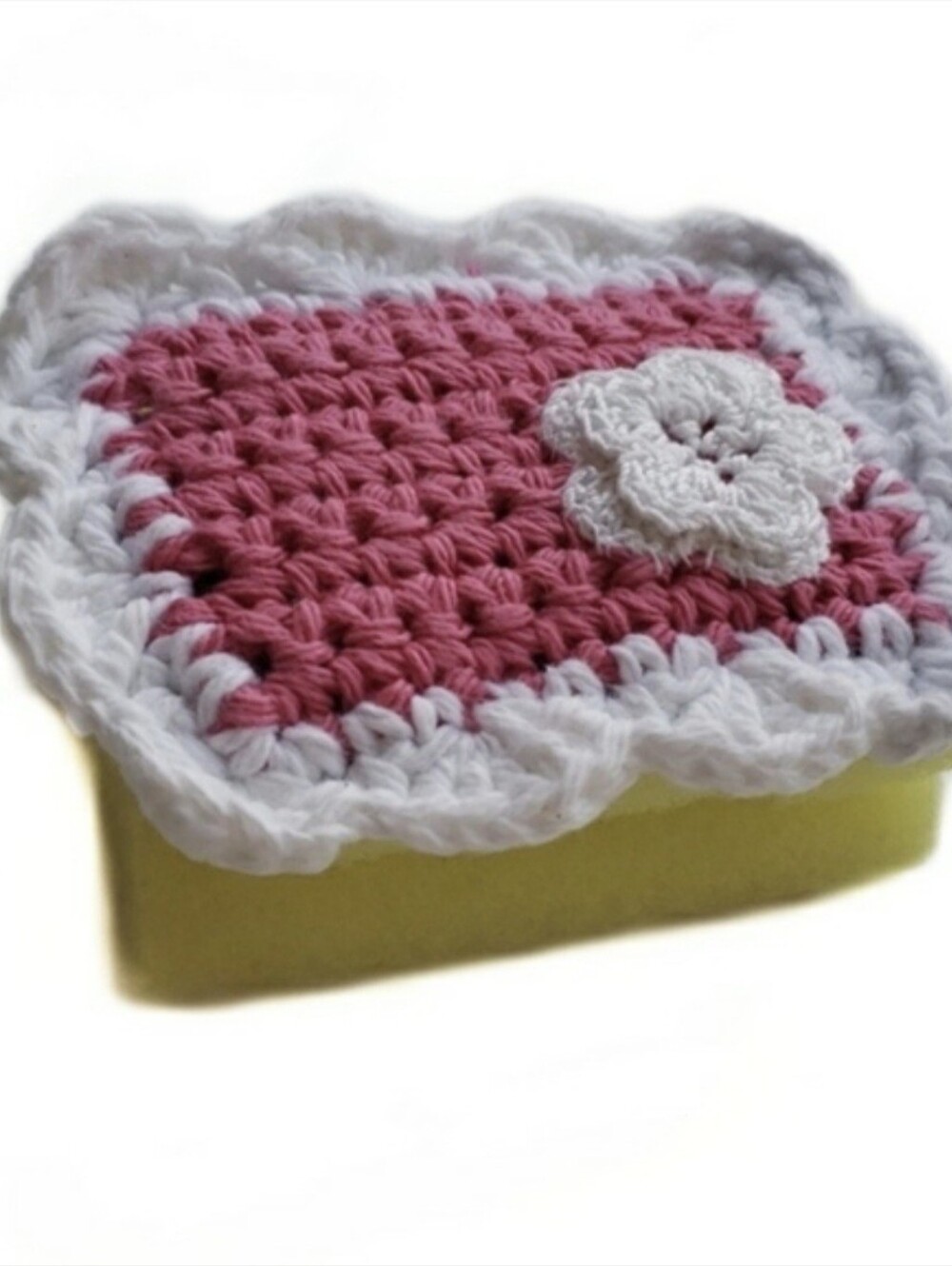 Handmade Crocheted Fancy Kitchen Sponge-Pink